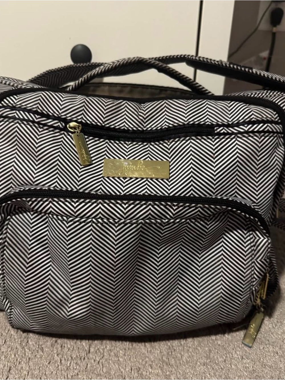 Ju-Ju-Be Black & White Chevron Diaper Bag